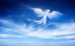 Angel in the sky. Cloud angel shape in the sky Angel in the sky. Cloud angel shape in the sky