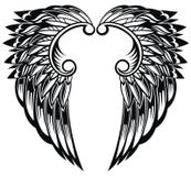 Angel Wings Isolated On White. Tattoo Design Stock Vector ...