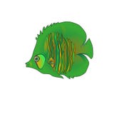 Angelfish зеленого цвета мультфильма изолированный на белизне бесплатная иллюстрация Angelfish зеленого цвета мультфильма изолированный на белизне бесплатная иллюстрация