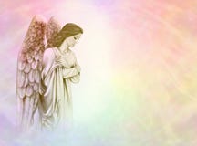 Angelo sul fondo dell'arcobaleno illustrazione vettoriale Angelo sul fondo dell'arcobaleno illustrazione vettoriale