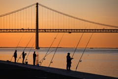 Angler At The Tagus River Royalty Free Stock Photo Angler At The Tagus River Royalty Free Stock Photo