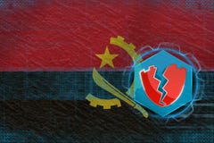 Angola, aangevallen door hakkers binnendrongen in een beveiligd computersysteem die Netto defensieconcept vector illustratie Angola, aangevallen door hakkers binnendrongen in een beveiligd computersysteem die Netto defensieconcept vector illustratie