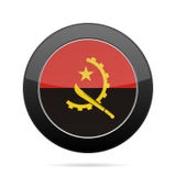 angola flagę Błyszczący czarny round guzik ilustracja wektor angola flagę Błyszczący czarny round guzik ilustracja wektor