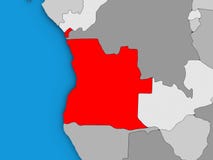 Angola na 3D mapie ilustracja wektor Angola na 3D mapie ilustracja wektor