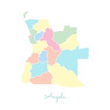 Angola regionu mapa: kolorowy z białym konturem ilustracja wektor Angola regionu mapa: kolorowy z białym konturem ilustracja wektor