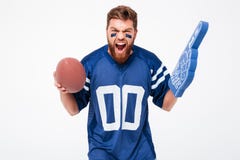 Angry fan screaming and cheering up isolated stock photos Angry fan screaming and cheering up isolated stock photos