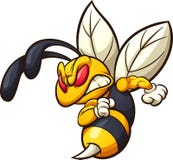 Angry hornet, wasp, or bee mascot