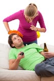 Angry woman and his husband royalty free stock photos Angry woman and his husband royalty free stock photos