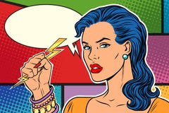 Angry woman, thunder and lightning vector illustration Angry woman, thunder and lightning vector illustration