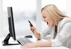 Angry Woman With Phone Royalty Free Stock Photography Angry Woman With Phone Royalty Free Stock Photography