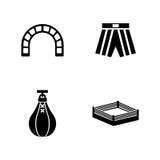 Anillo de boxeo Iconos relacionados simples del vector ilustración del vector Anillo de boxeo Iconos relacionados simples del vector ilustración del vector