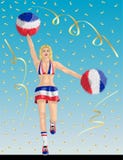 Animadora francesa de las fans de Francia libre illustration Animadora francesa de las fans de Francia libre illustration