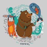 Animail en la pesca ilustración del vector Animail en la pesca ilustración del vector