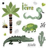 Animais africanos bonitos ilustração do vetor Animais africanos bonitos ilustração do vetor