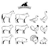 Animais de exploração agrícola isolados no branco ilustração stock Animais de exploração agrícola isolados no branco ilustração stock