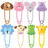 Animal Baby Safety Pins Set 2 Isolated Royalty Free Stock Photography Animal Baby Safety Pins Set 2 Isolated Royalty Free Stock Photography
