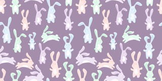 Animal en colores pastel del rabit del conejito de pascua con el modelo de los huevos ilustración del vector Animal en colores pastel del rabit del conejito de pascua con el modelo de los huevos ilustración del vector