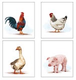 Animals-living-on-the-farm vector illustration Animals-living-on-the-farm vector illustration