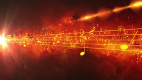 Animated background with musical notes, Music note