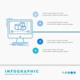 Animation, computer, editor, monitor, software Infographics Template for Website and Presentation. Line Blue icon infographic royalty free illustration Animation, computer, editor, monitor, software Infographics Template for Website and Presentation. Line Blue icon infographic royalty free illustration