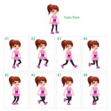 Animation de la marche de fille illustration stock Animation de la marche de fille illustration stock