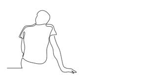 Animation of one line drawing of people in lifestyle situations
