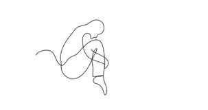 Animation of one line drawing of people in lifestyle situations