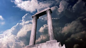 Animation of a piece of the remains of an ancient greek temple
