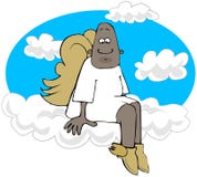 Anjo étnico que senta-se na nuvem 9 Fotos de Stock Anjo étnico que senta-se na nuvem 9 Fotos de Stock