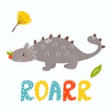 Ankylosaurus mignon Dino Carte de voeux de Roarr illustration stock Ankylosaurus mignon Dino Carte de voeux de Roarr illustration stock