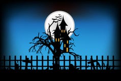 anmärkningar för bakgrundsslagträhalloween månsken royaltyfri illustrationer anmärkningar för bakgrundsslagträhalloween månsken royaltyfri illustrationer