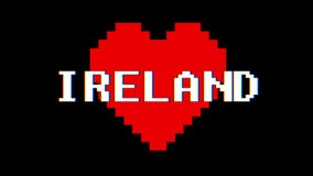 Annata dinamica del ciclo dello schermo di interferenza di impulso errato del testo di parola dell'IRLANDA del cuore del pixel nu archivi video Annata dinamica del ciclo dello schermo di interferenza di impulso errato del testo di parola dell'IRLANDA del cuore del pixel nu archivi video