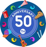 Anniversaire cinquantième Art d'illustration illustration stock Anniversaire cinquantième Art d'illustration illustration stock