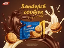 Annonces de biscuits de sandwich illustration de vecteur Annonces de biscuits de sandwich illustration de vecteur