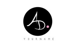 ANNUNCIO un logo spazzolato scritto a mano della lettera di D con il cerchio nero circolare royalty illustrazione gratis ANNUNCIO un logo spazzolato scritto a mano della lettera di D con il cerchio nero circolare royalty illustrazione gratis