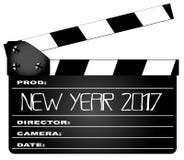 Ano novo Clapperboard 2017 ilustração stock Ano novo Clapperboard 2017 ilustração stock