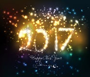 Ano novo feliz 2017 escrito com fogo de artifício da faísca ilustração stock Ano novo feliz 2017 escrito com fogo de artifício da faísca ilustração stock