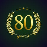 80 anos de logotipo luxuoso velho ilustração royalty free 80 anos de logotipo luxuoso velho ilustração royalty free