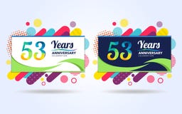 53 ans sautent des ?l?ments de conception moderne d'anniversaire, ?dition color?e, conception de calibre de c?l?bration, concepti illustration libre de droits 53 ans sautent des ?l?ments de conception moderne d'anniversaire, ?dition color?e, conception de calibre de c?l?bration, concepti illustration libre de droits