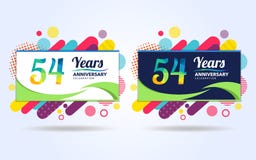 54 ans sautent des ?l?ments de conception moderne d'anniversaire, ?dition color?e, conception de calibre de c?l?bration, concepti illustration stock 54 ans sautent des ?l?ments de conception moderne d'anniversaire, ?dition color?e, conception de calibre de c?l?bration, concepti illustration stock