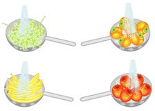 ansammlung Frische Frucht wird unter flie?endem Wasser gewaschen In einem Sieb reife Äpfel, Persimonen, Bananen, Trauben Gesammel vektor abbildung ansammlung Frische Frucht wird unter flie?endem Wasser gewaschen In einem Sieb reife Äpfel, Persimonen, Bananen, Trauben Gesammel vektor abbildung