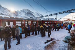 Ansicht des Skiorts Jungfrau Wengen in der Schweiz stockbilder Ansicht des Skiorts Jungfrau Wengen in der Schweiz stockbilder