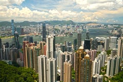 Ansicht Hong Kong Business Centers von Victoria Peak China stockbild Ansicht Hong Kong Business Centers von Victoria Peak China stockbild