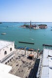 Ansicht von St- Mark` s Turm in Venedig auf San Giorgio Maggiore stockfotos Ansicht von St- Mark` s Turm in Venedig auf San Giorgio Maggiore stockfotos
