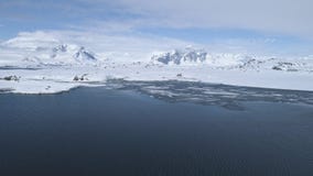 Antarctica majestic seascape coast aerial view