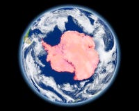 Antarctica w czerwieni od przestrzeni royalty ilustracja Antarctica w czerwieni od przestrzeni royalty ilustracja