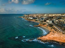 Antenn som skjutas av den Mil Palmeras kusten, Spanien royaltyfria foton Antenn som skjutas av den Mil Palmeras kusten, Spanien royaltyfria foton