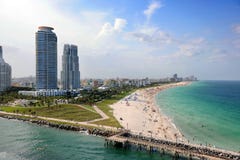 anteny plażowy Miami południe widok zdjęcie stock anteny plażowy Miami południe widok zdjęcie stock