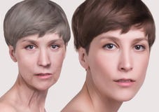 Anti-Altern, Schönheitsbehandlung, Altern und Jugend, hebend, skincare, Konzept der plastischen Chirurgie an lizenzfreie stockfotos Anti-Altern, Schönheitsbehandlung, Altern und Jugend, hebend, skincare, Konzept der plastischen Chirurgie an lizenzfreie stockfotos