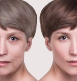 Anti-veroudert, schoonheidsbehandeling, verouderen en jeugd, die skincare, plastische chirurgieconcept de opheffen stock foto Anti-veroudert, schoonheidsbehandeling, verouderen en jeugd, die skincare, plastische chirurgieconcept de opheffen stock foto